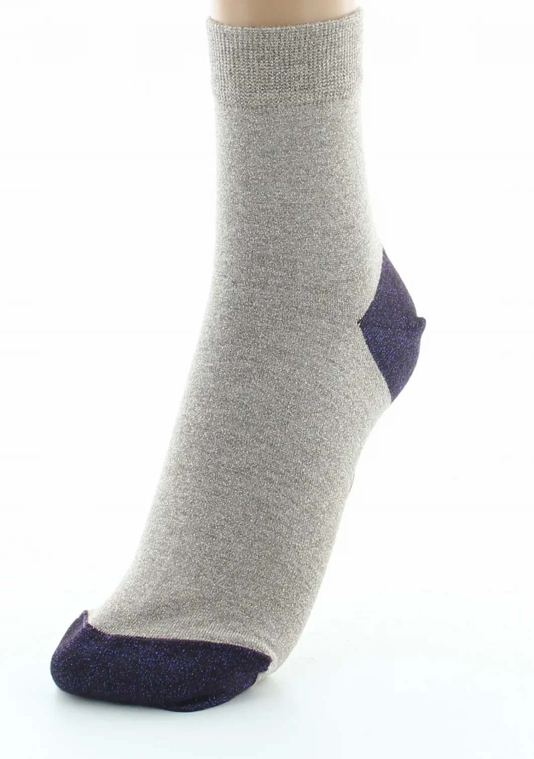Online Berthe Aux Grands Pieds Chaussettes pailletées femme sable et violet