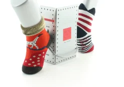 Clearance Berthe Aux Grands Pieds Chaussettes pour bébé girafe avec velours et rayures avec couronne marine