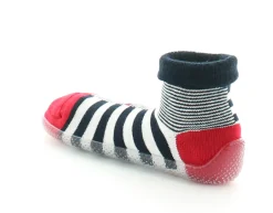 Sale Berthe Aux Grands Pieds Chausson chaussette mixte Rayures asymetriques marine/ivoire