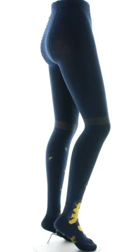 Clearance Berthe Aux Grands Pieds Collants coton femme feuilles d'or