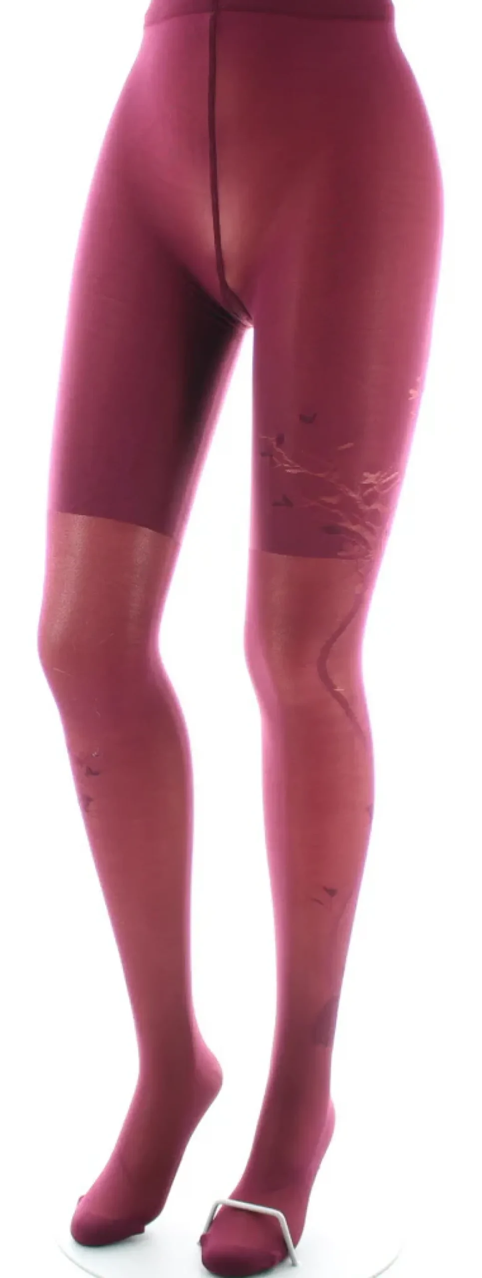 Hot Berthe Aux Grands Pieds Collants 40D Arbre et Dentelle bordeaux
