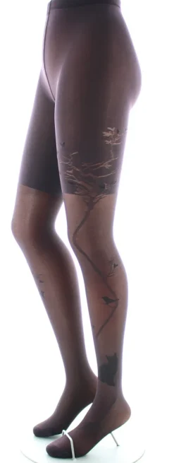 Online Berthe Aux Grands Pieds Collants 40D Arbre et Dentelle prune