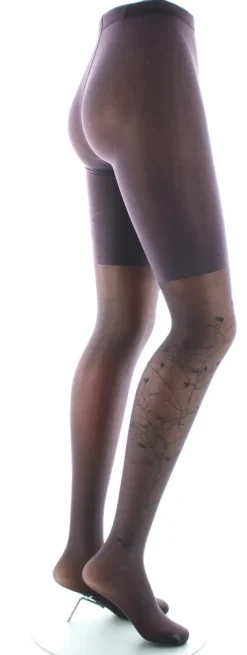 Online Berthe Aux Grands Pieds Collants 40D Arbre et Dentelle prune