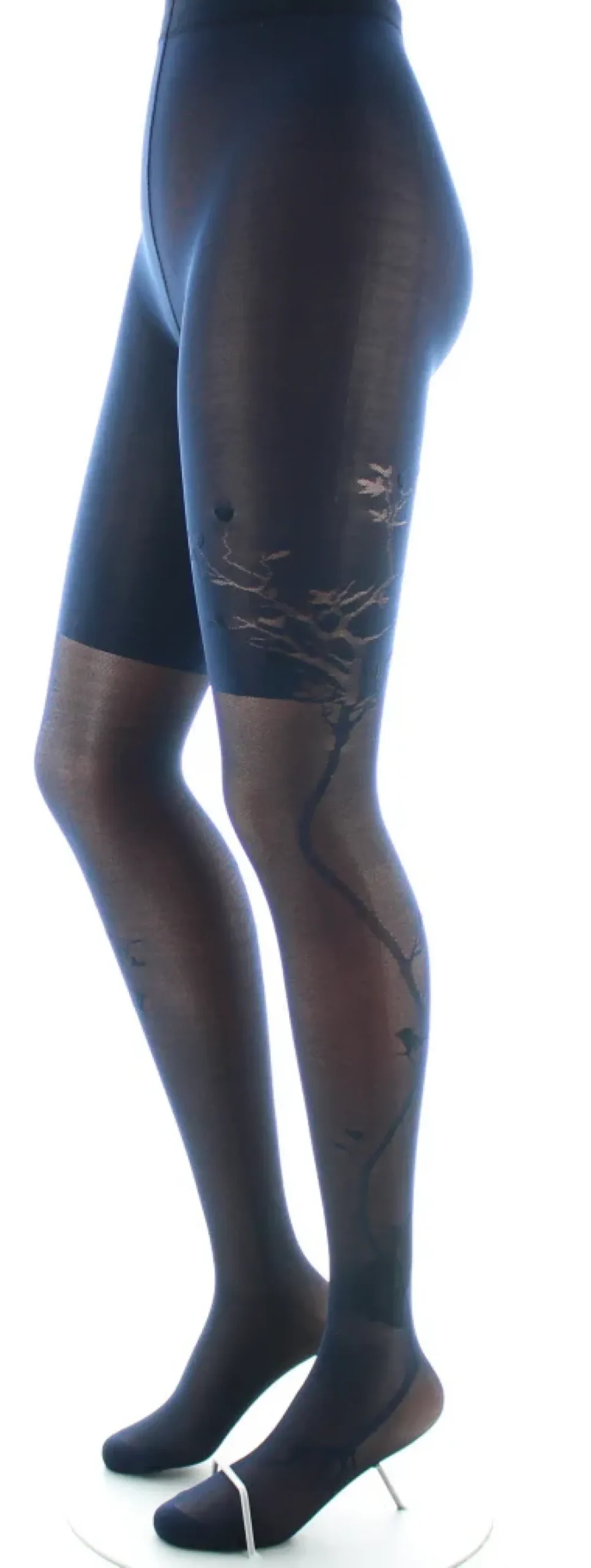 Outlet Berthe Aux Grands Pieds Collants 40D Arbre et Dentelle marine