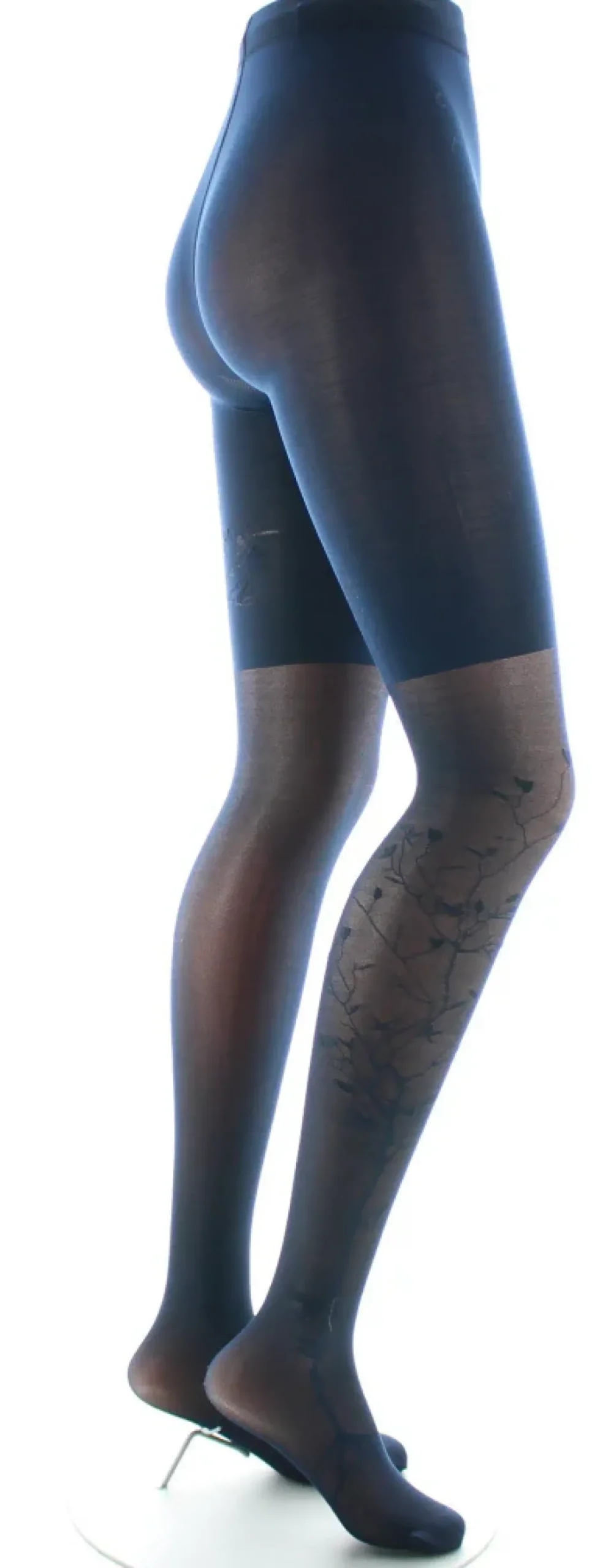 Outlet Berthe Aux Grands Pieds Collants 40D Arbre et Dentelle marine