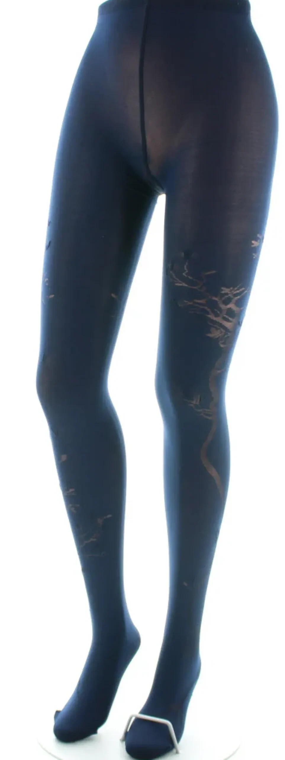 New Berthe Aux Grands Pieds Collants 40D Arbre marine en Maille Dévorée ton sur ton