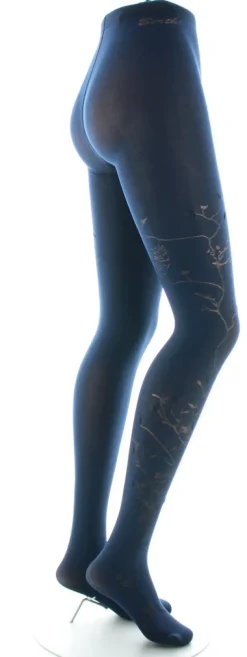 New Berthe Aux Grands Pieds Collants 40D Arbre marine en Maille Dévorée ton sur ton
