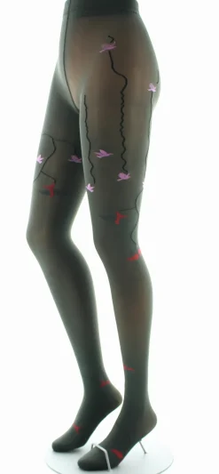 Clearance Berthe Aux Grands Pieds Collants 40D femme kaki hirondelle rouge