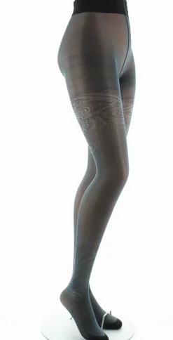 New Berthe Aux Grands Pieds Collants 30D femme maille irisée pétrole