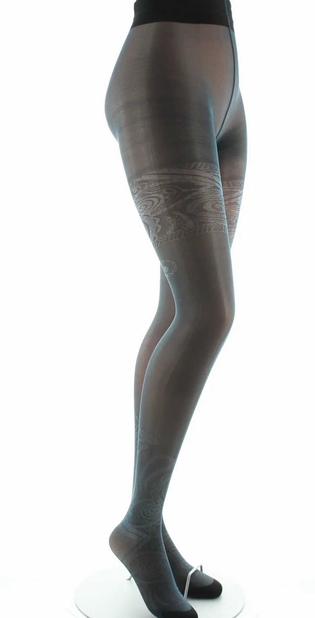 New Berthe Aux Grands Pieds Collants 30D femme maille irisée pétrole
