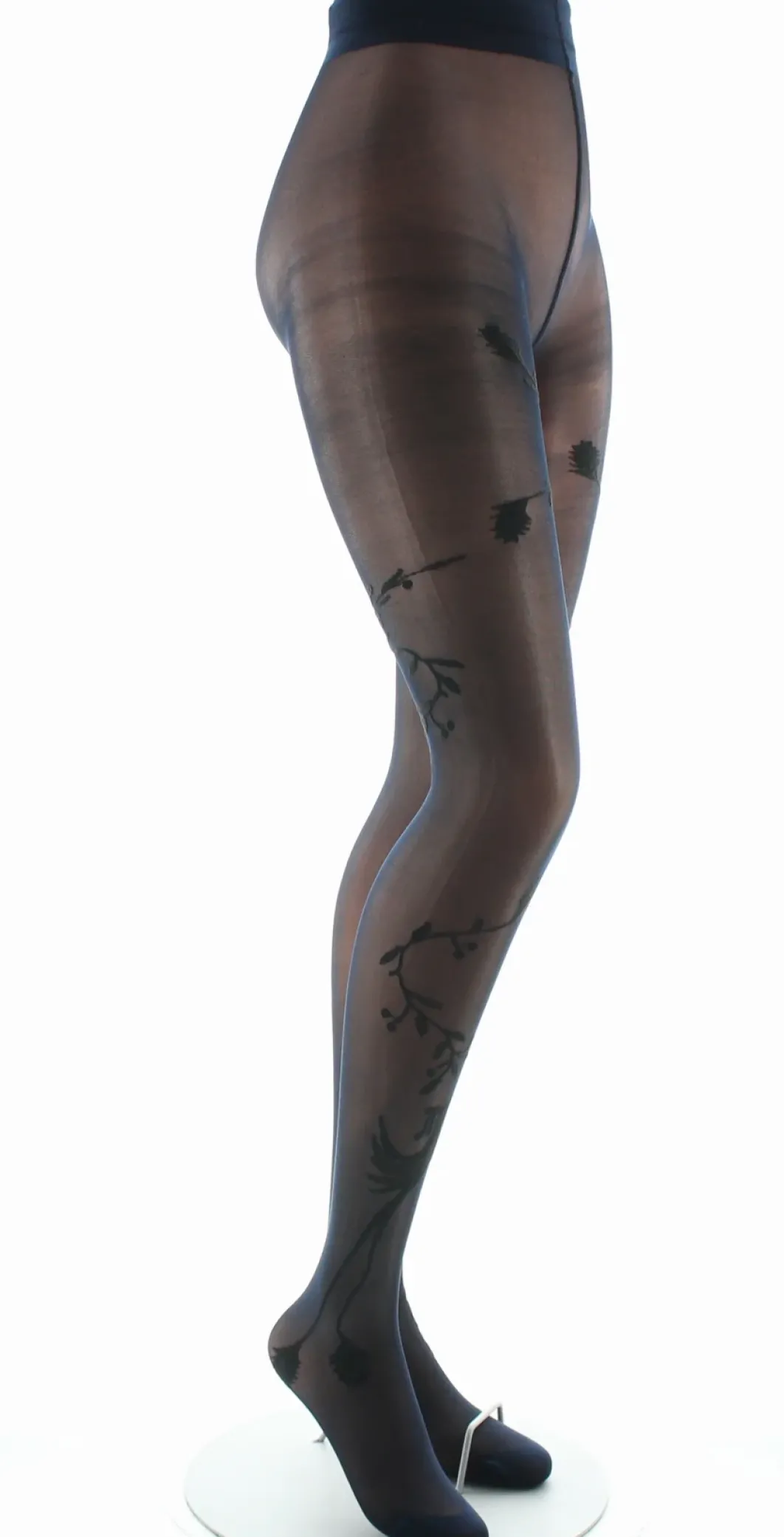 Fashion Berthe Aux Grands Pieds Collants 30D femme marine oiseau noir