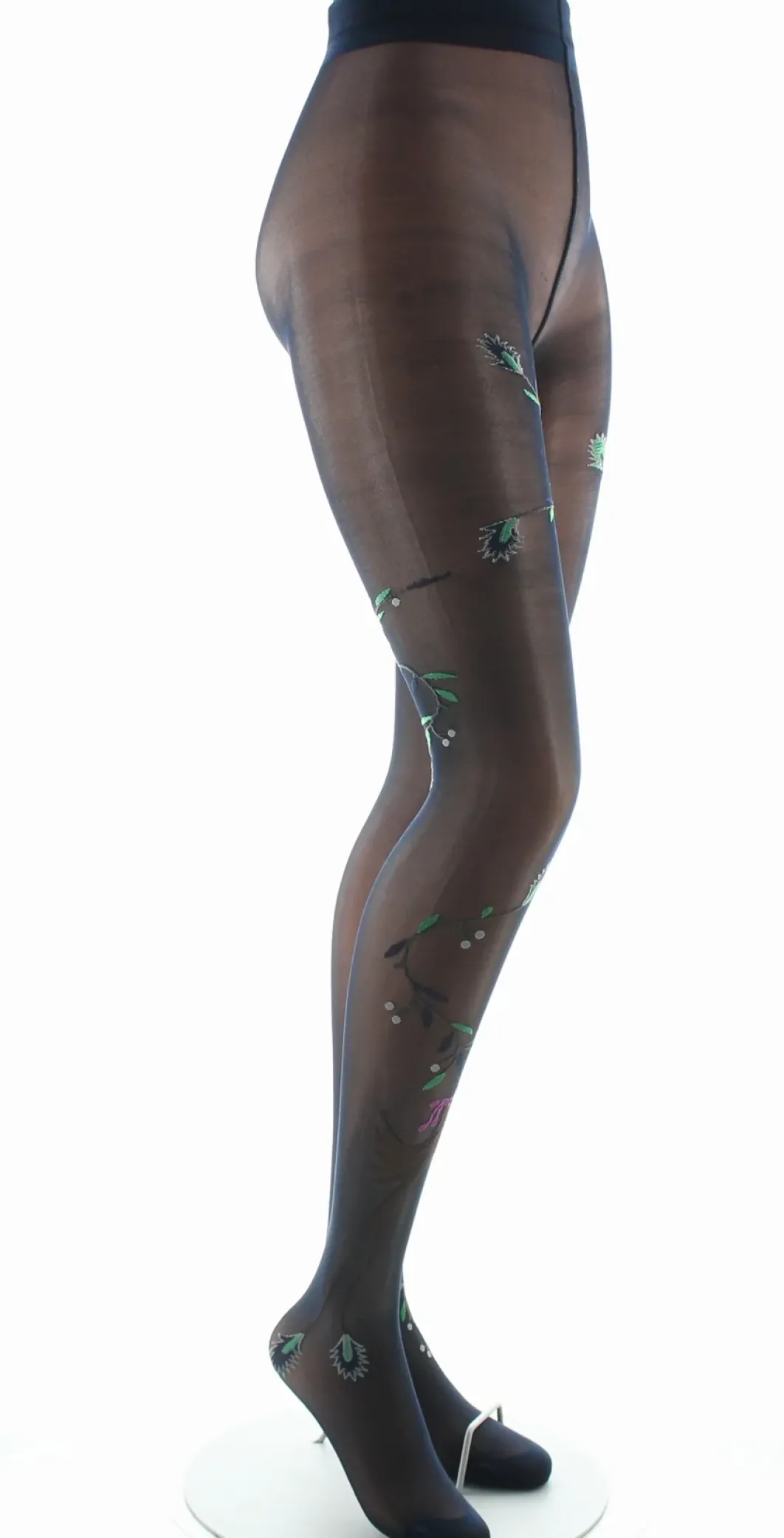 Clearance Berthe Aux Grands Pieds Collants 30D femme marine oiseau marron et vert