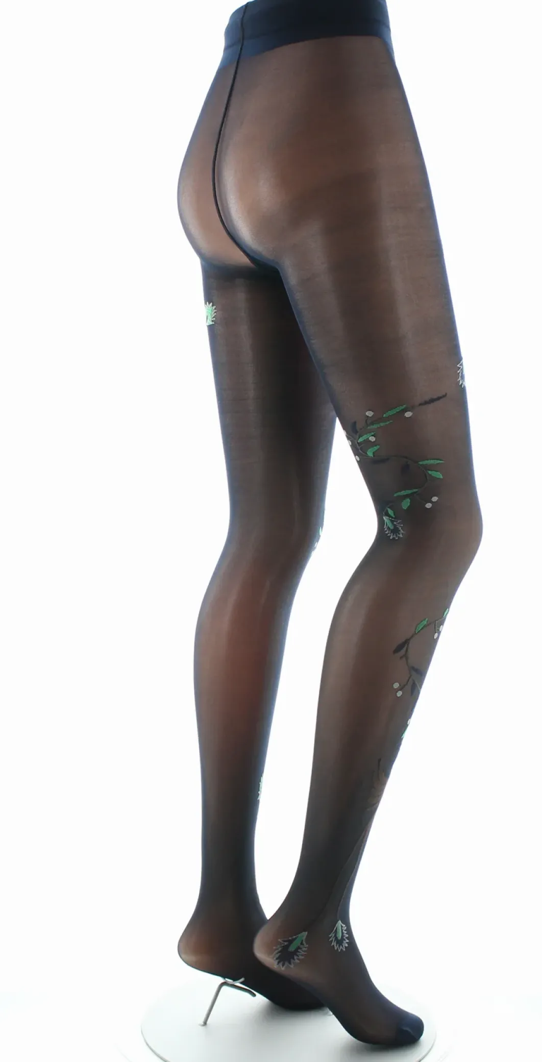 Clearance Berthe Aux Grands Pieds Collants 30D femme marine oiseau marron et vert