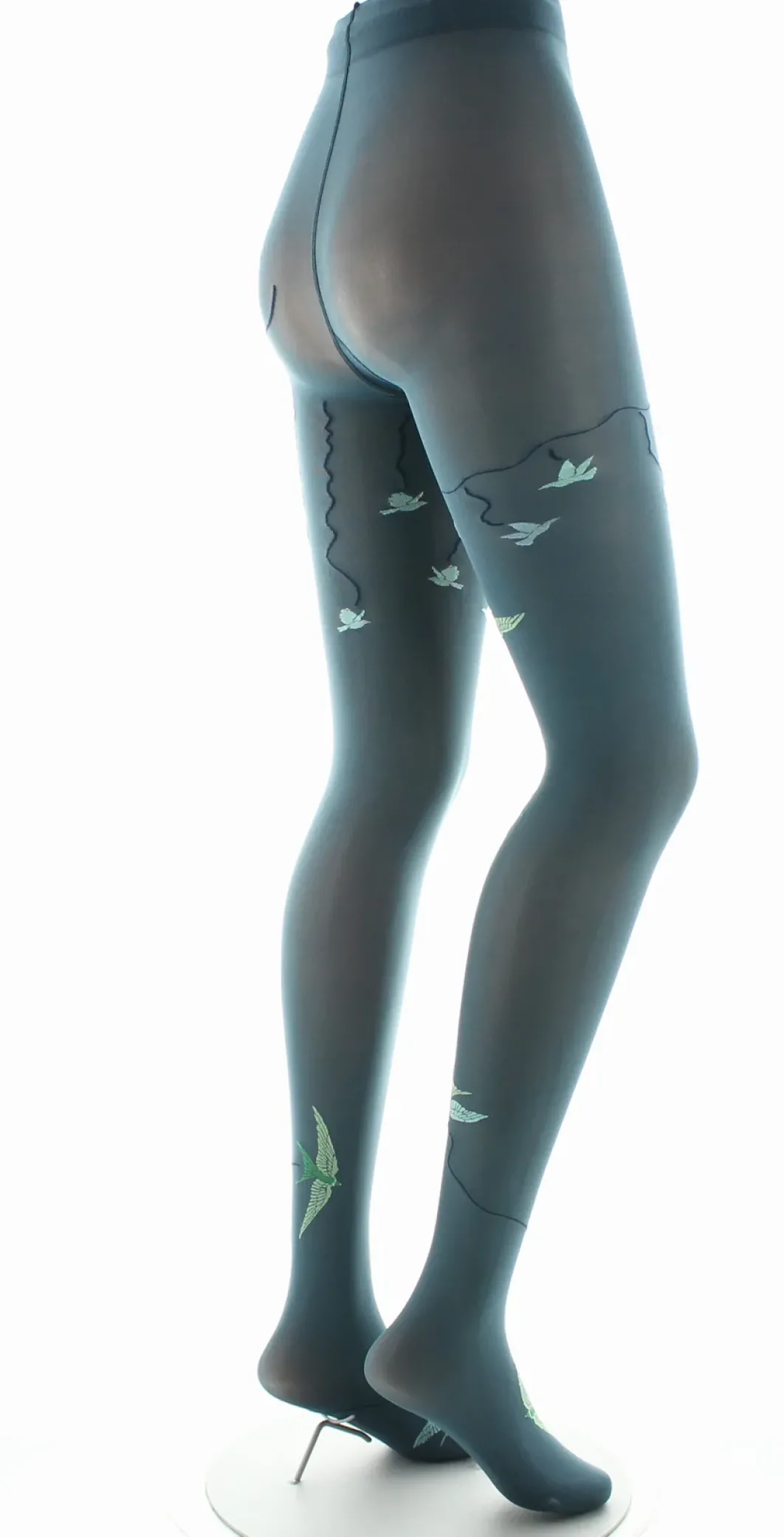 Fashion Berthe Aux Grands Pieds Collants 40D femme pétrole hirondelle verte
