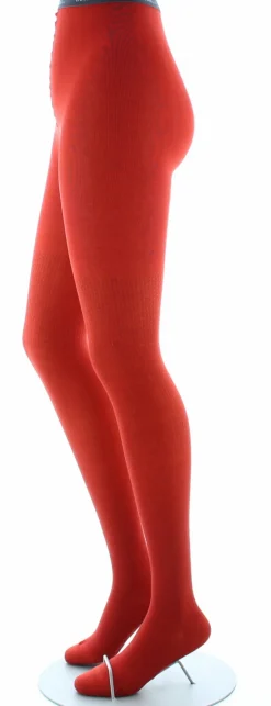 Hot Berthe Aux Grands Pieds Collants en soie orange