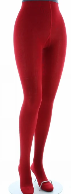 Hot Berthe Aux Grands Pieds Collants en soie rouge