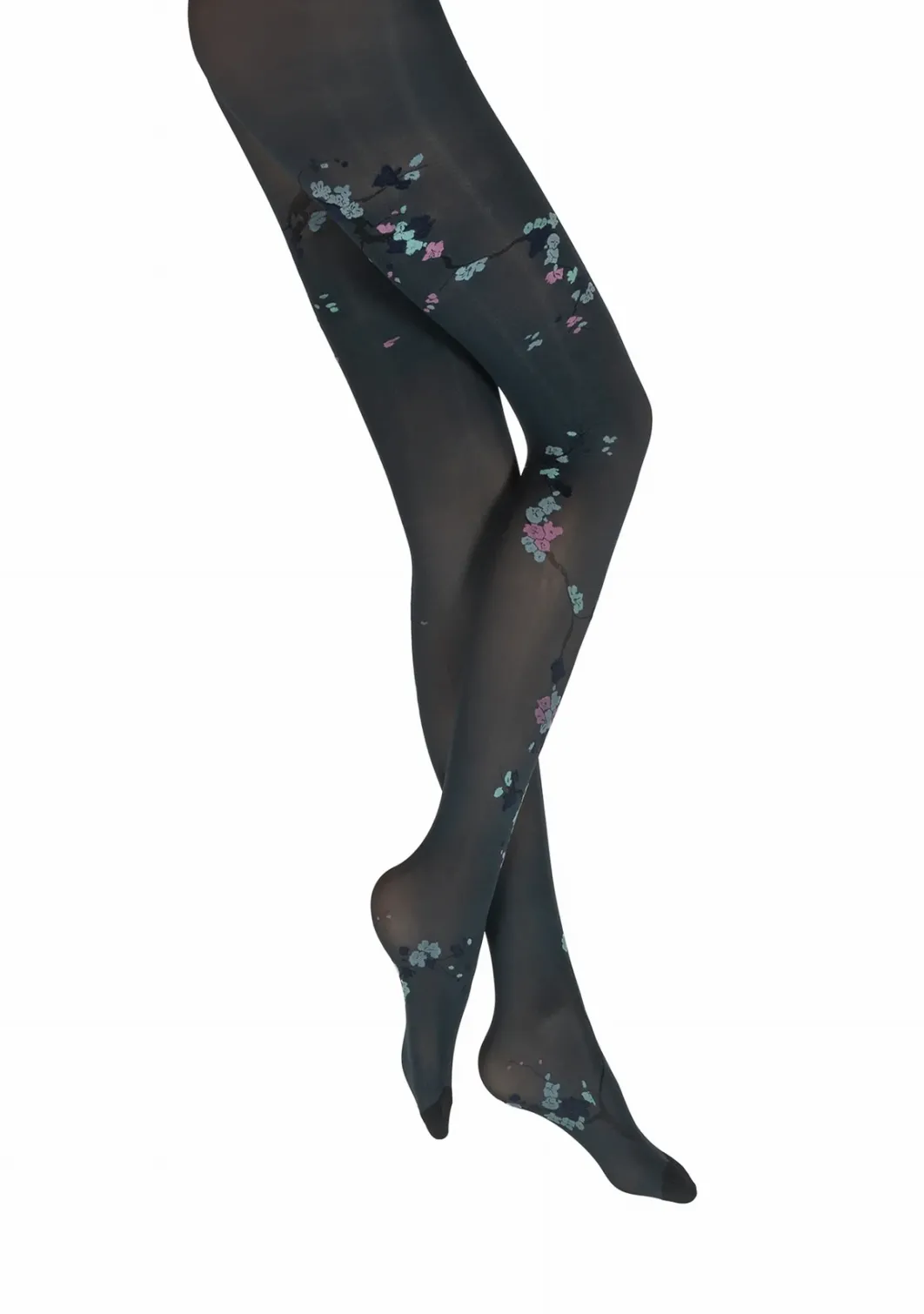 Hot Berthe Aux Grands Pieds Collants femme 40D irisé pétrole sakura bleu