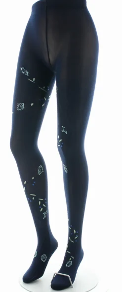 Fashion Berthe Aux Grands Pieds Collants femme 40D marine oiseau lyre bleu