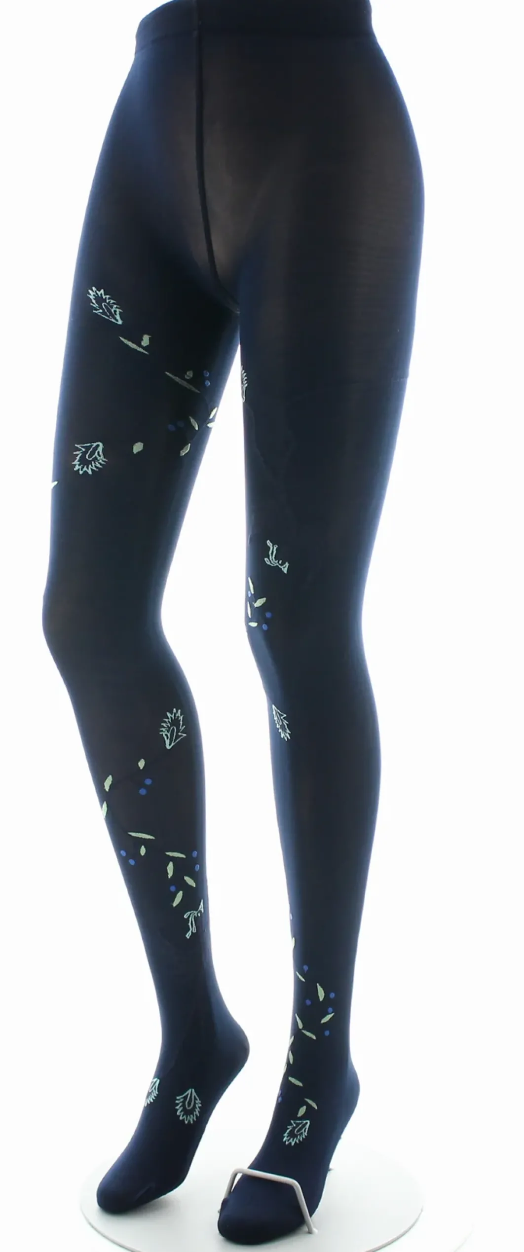 Fashion Berthe Aux Grands Pieds Collants femme 40D marine oiseau lyre bleu