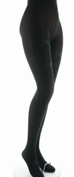 Discount Berthe Aux Grands Pieds Collants femme 40D noir oiseau lyre marine