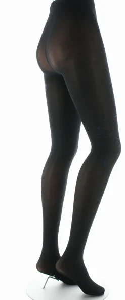 Discount Berthe Aux Grands Pieds Collants femme 40D noir oiseau lyre marine