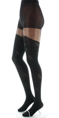 Clearance Berthe Aux Grands Pieds Collants femme 40D plume noir