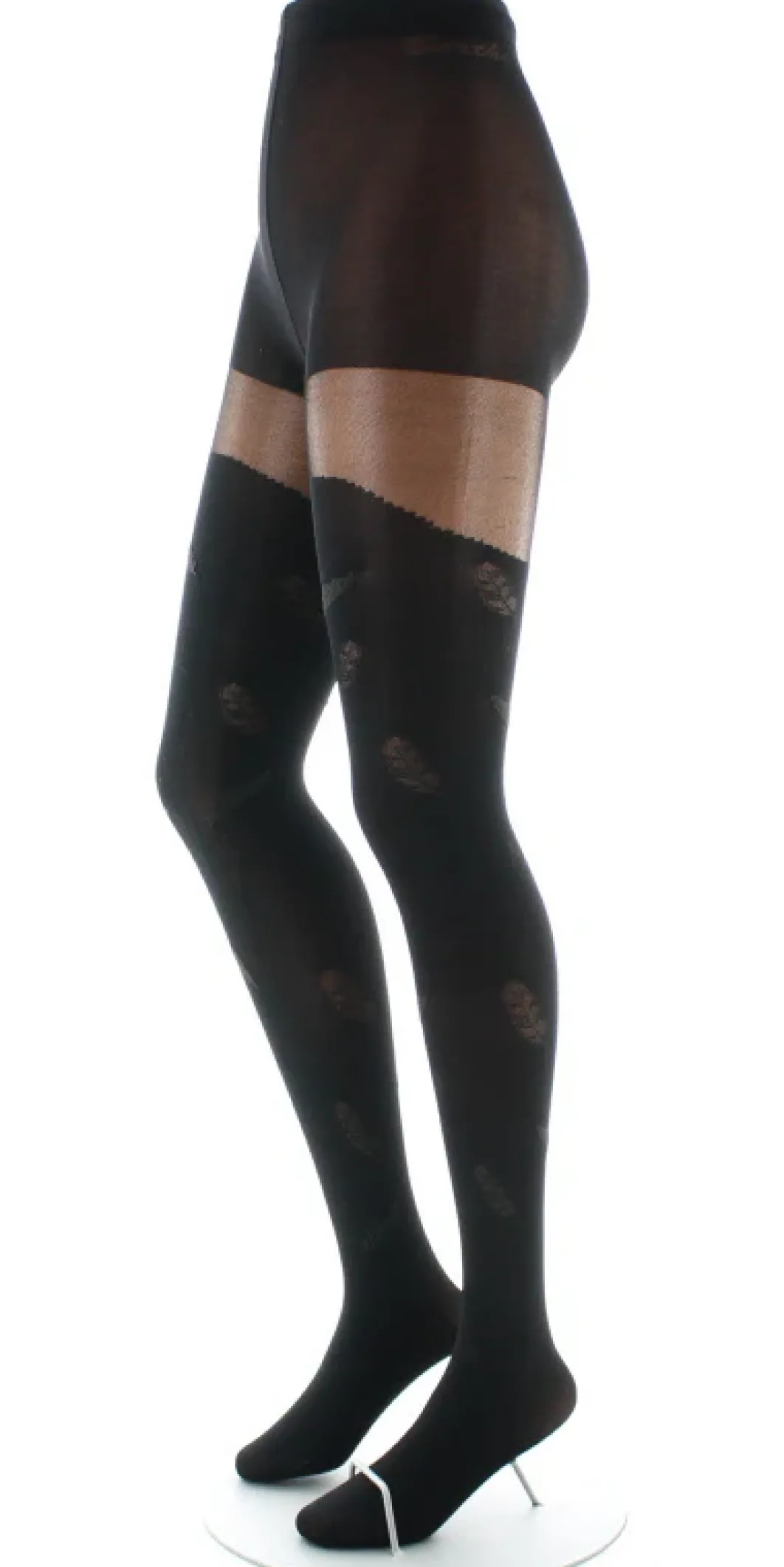 Clearance Berthe Aux Grands Pieds Collants femme 40D plume noir