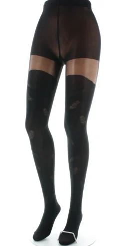 Clearance Berthe Aux Grands Pieds Collants femme 40D plume noir