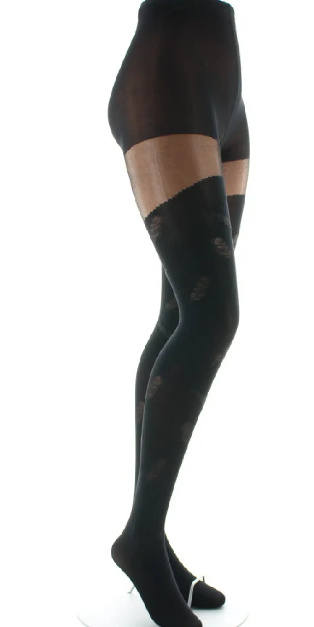 Clearance Berthe Aux Grands Pieds Collants femme 40D plume noir