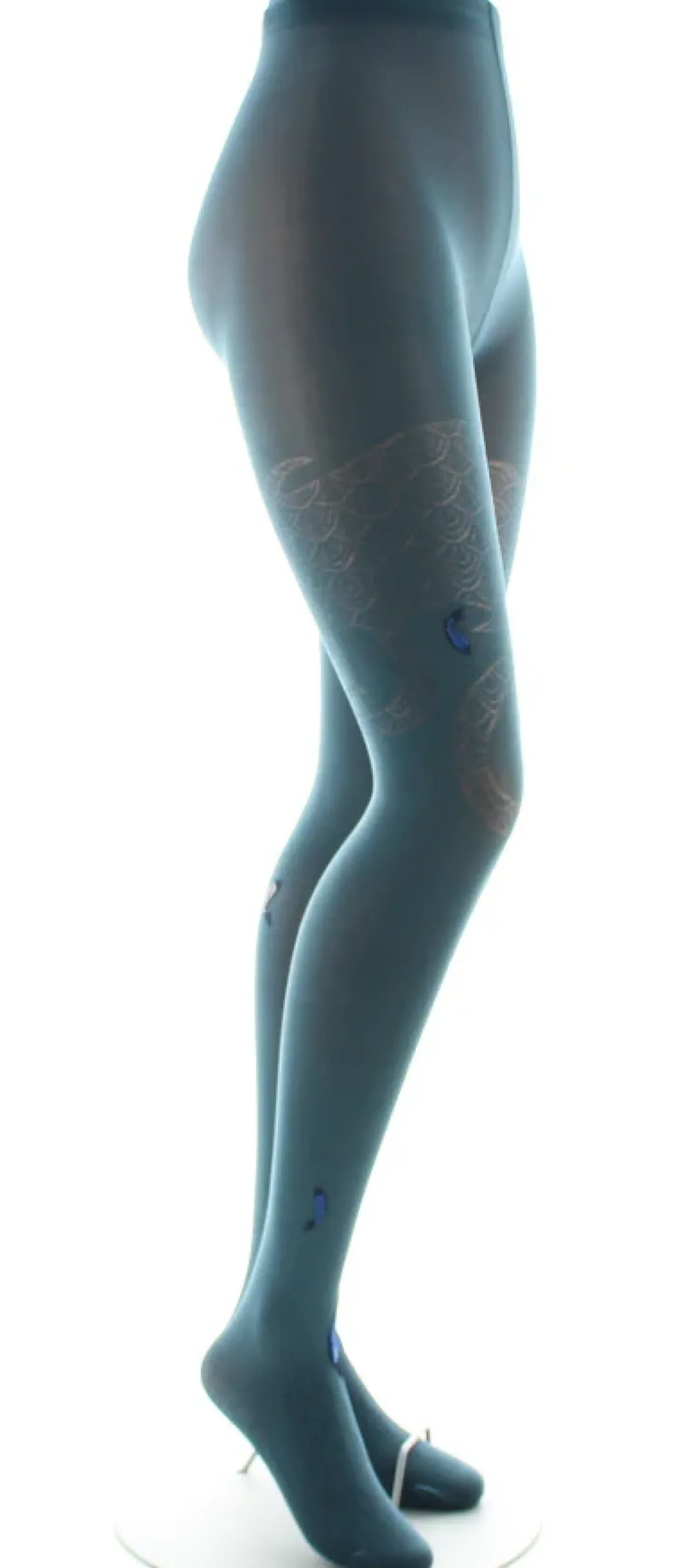 Sale Berthe Aux Grands Pieds Collants femme 40D poissons pétrole et bleu