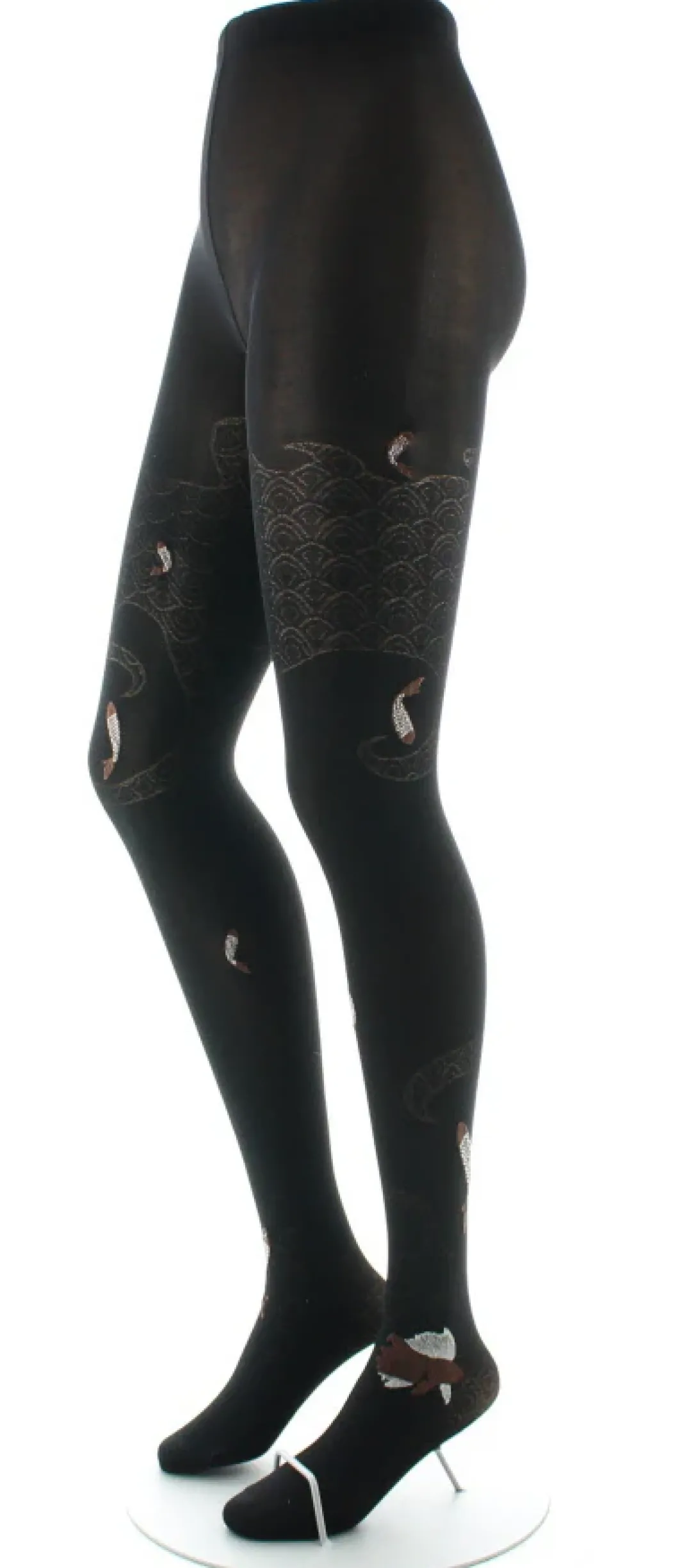 New Berthe Aux Grands Pieds Collants femme 40D poissons noir et marron