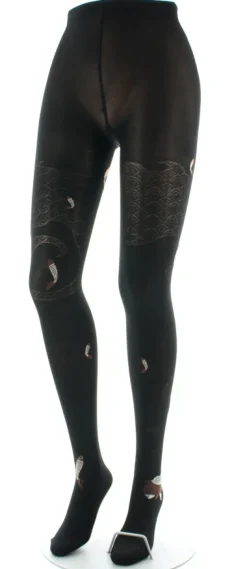 New Berthe Aux Grands Pieds Collants femme 40D poissons noir et marron
