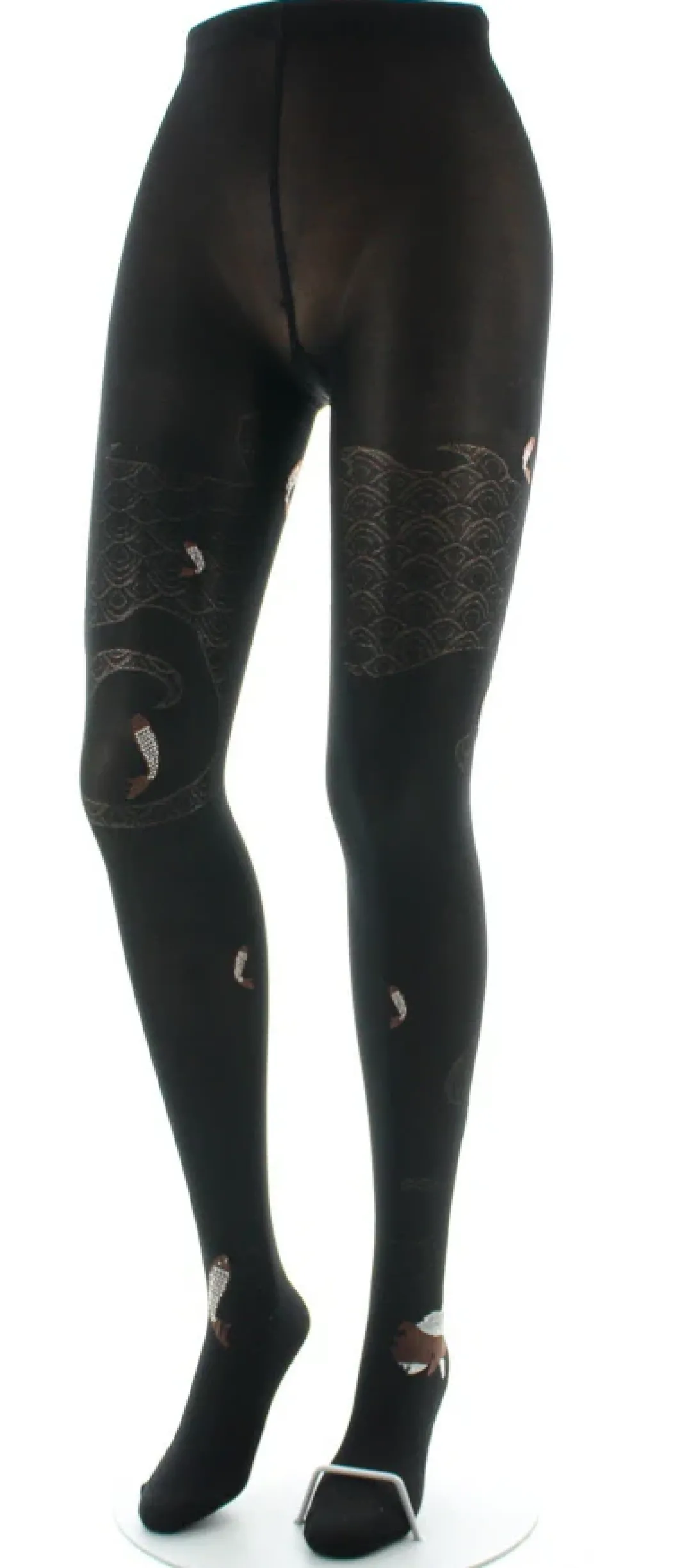New Berthe Aux Grands Pieds Collants femme 40D poissons noir et marron