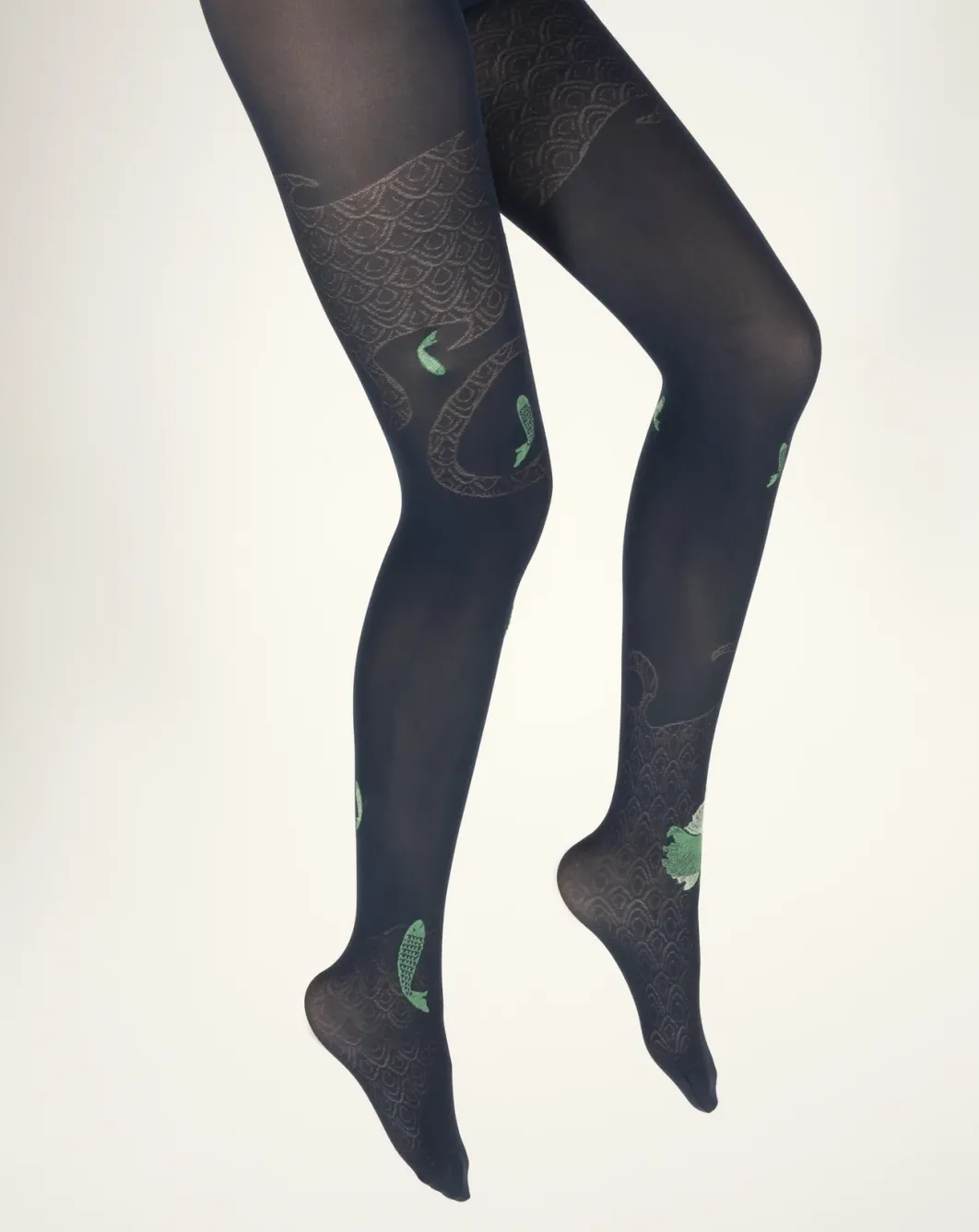 Best Berthe Aux Grands Pieds Collants femme 40D poissons bleu marine et vert
