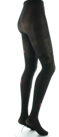 Clearance Berthe Aux Grands Pieds Collants femme 40D poissons noir et rouge