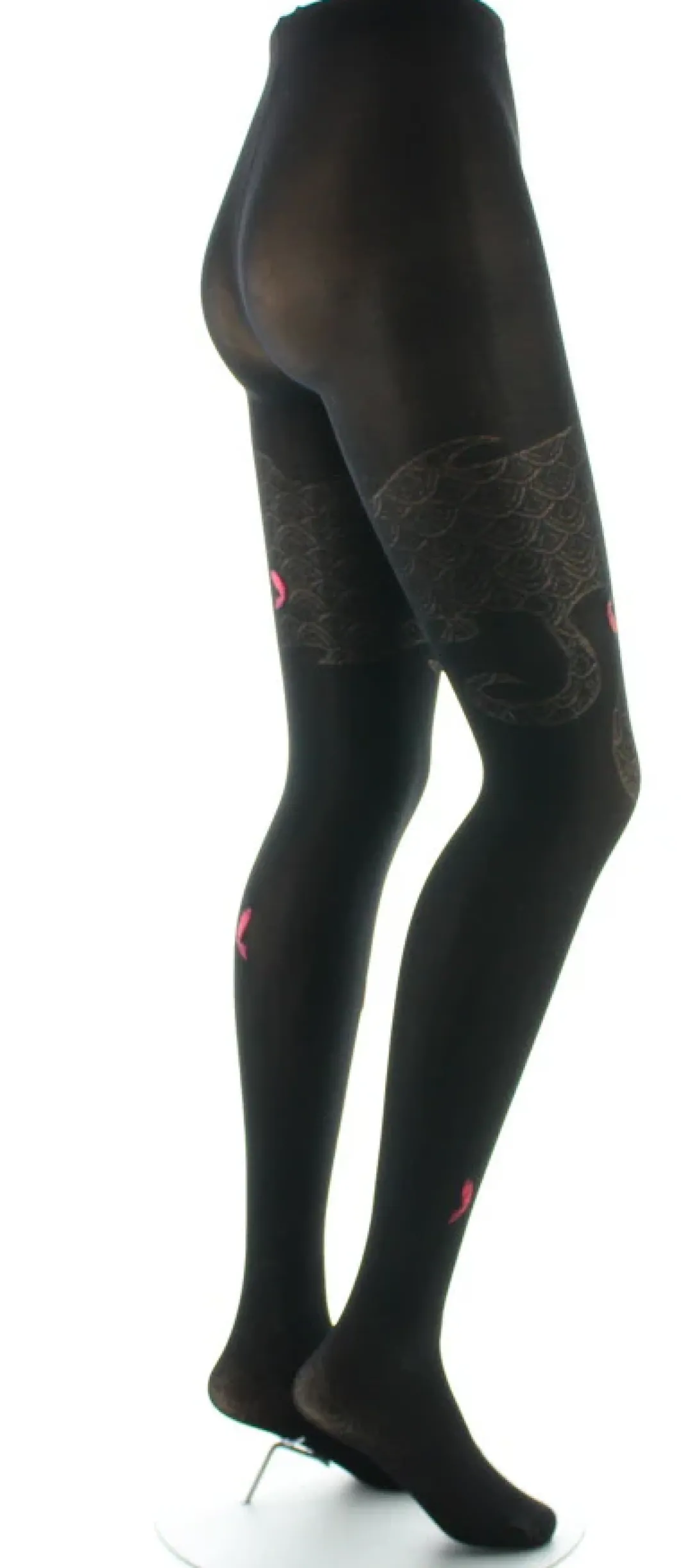 Clearance Berthe Aux Grands Pieds Collants femme 40D poissons noir et rouge