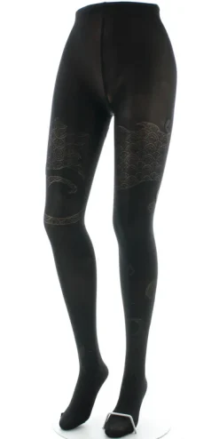 Clearance Berthe Aux Grands Pieds Collants femme 40D poissons noir