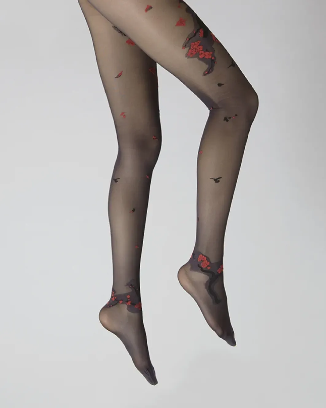 Clearance Berthe Aux Grands Pieds Collants fleurs japonaises Raisin et Rouge