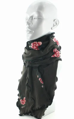 New Berthe Aux Grands Pieds Echarpe coton femme fleurs