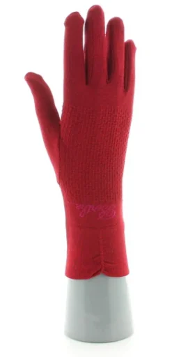 Sale Berthe Aux Grands Pieds Gants en soie rouge