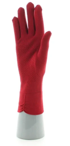 Sale Berthe Aux Grands Pieds Gants en soie rouge