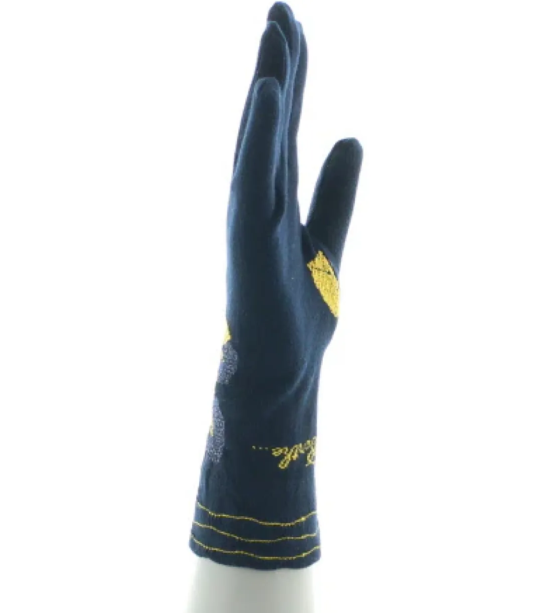Clearance Berthe Aux Grands Pieds Gants femme coton feuilles d'or