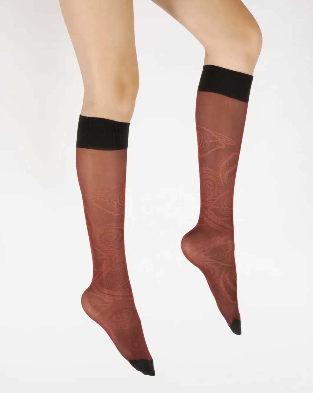 Hot Berthe Aux Grands Pieds Mi-bas 30D femme maille irisée rouge