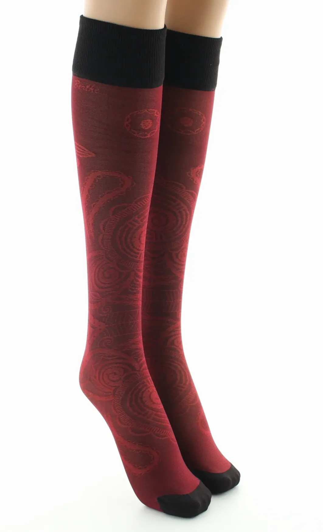 Hot Berthe Aux Grands Pieds Mi-bas 30D femme maille irisée rouge