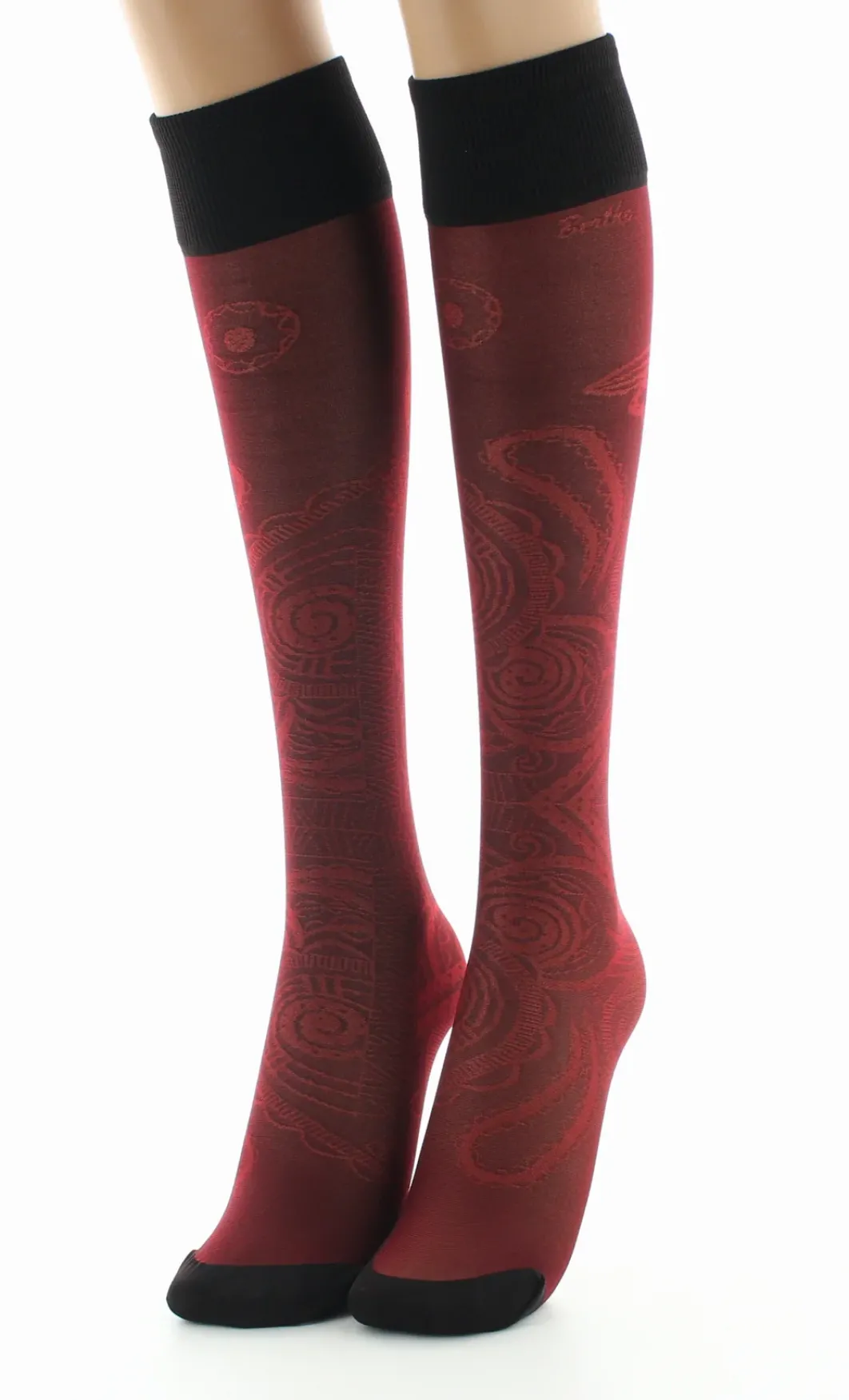 Hot Berthe Aux Grands Pieds Mi-bas 30D femme maille irisée rouge
