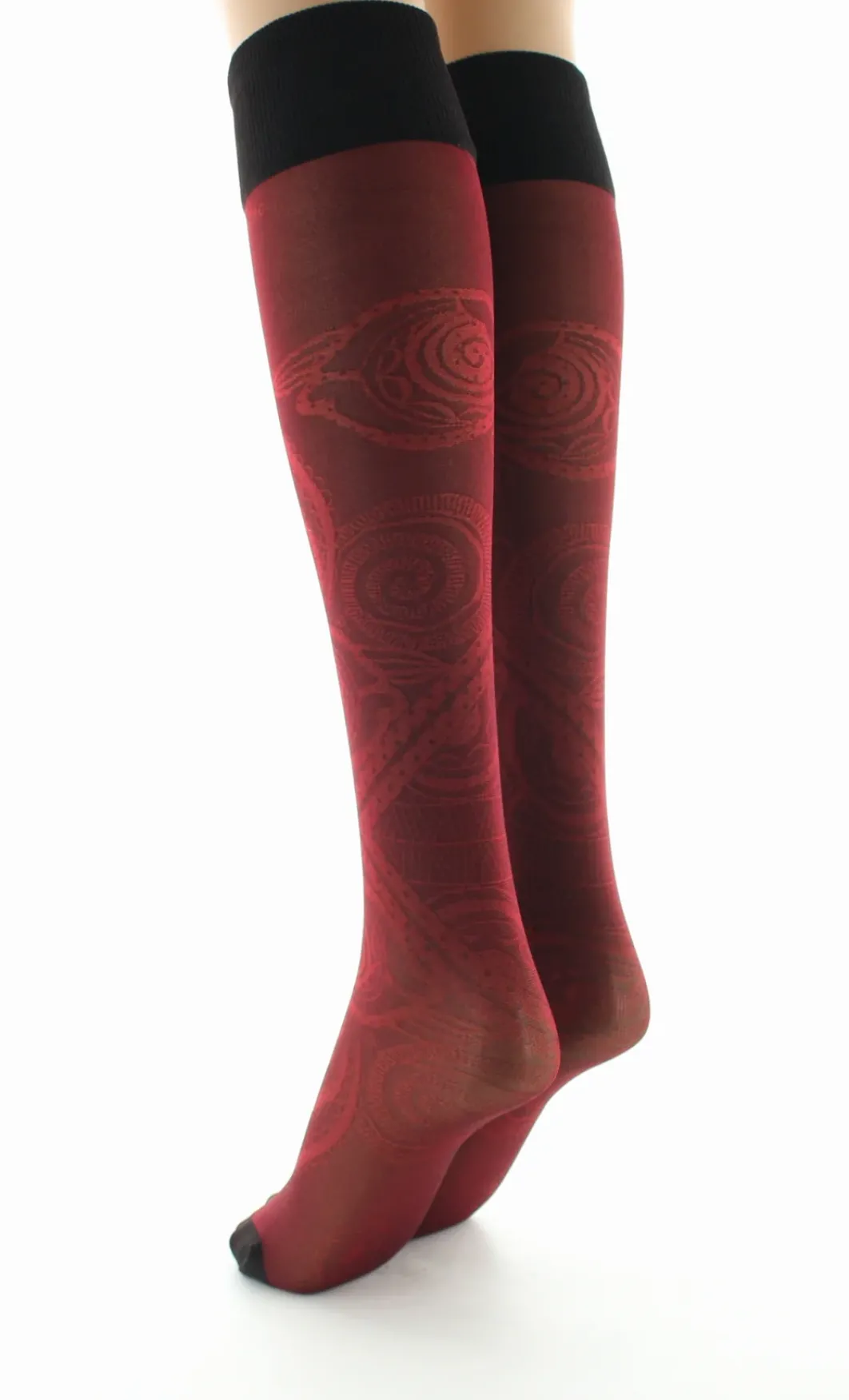 Hot Berthe Aux Grands Pieds Mi-bas 30D femme maille irisée rouge