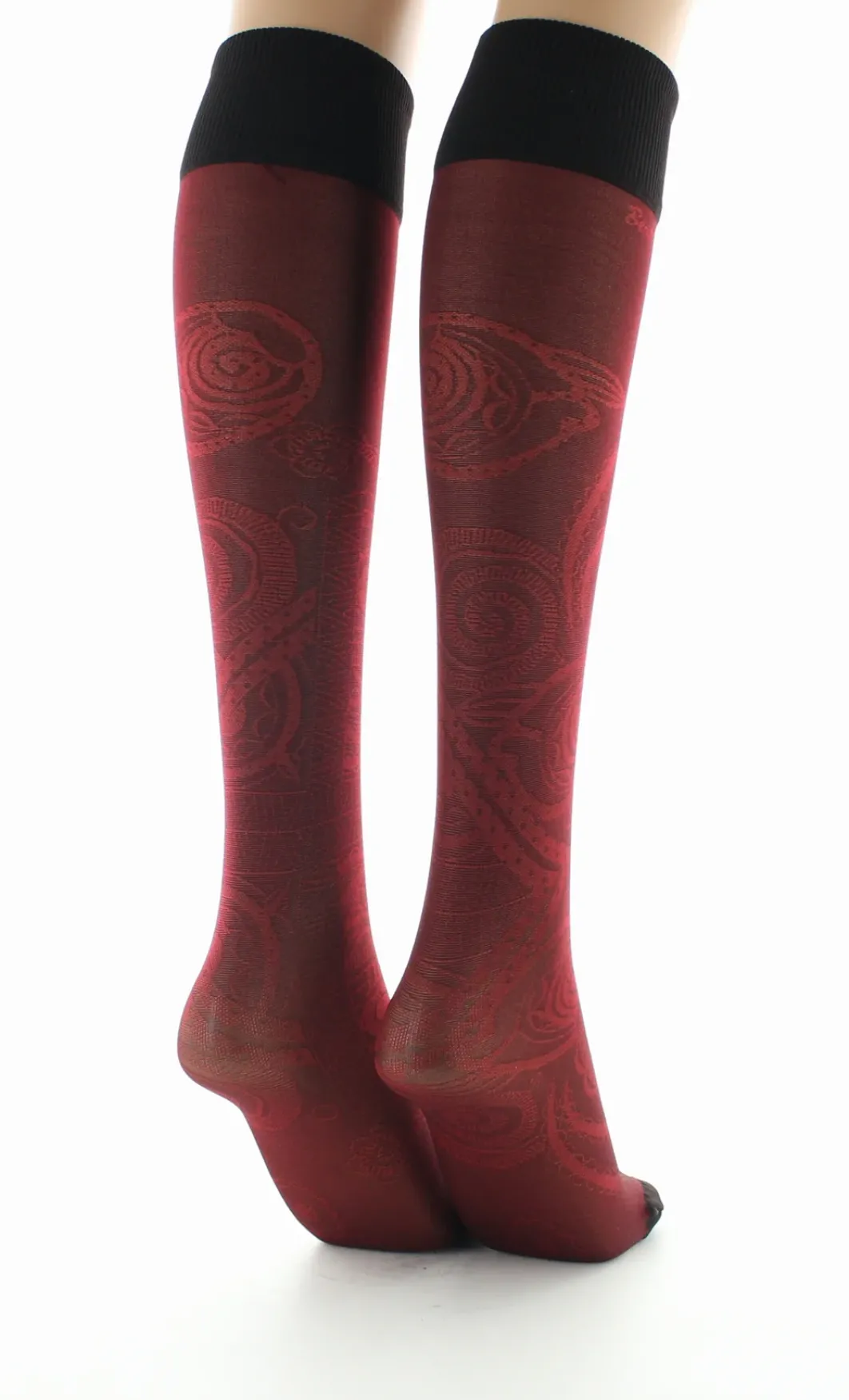 Hot Berthe Aux Grands Pieds Mi-bas 30D femme maille irisée rouge