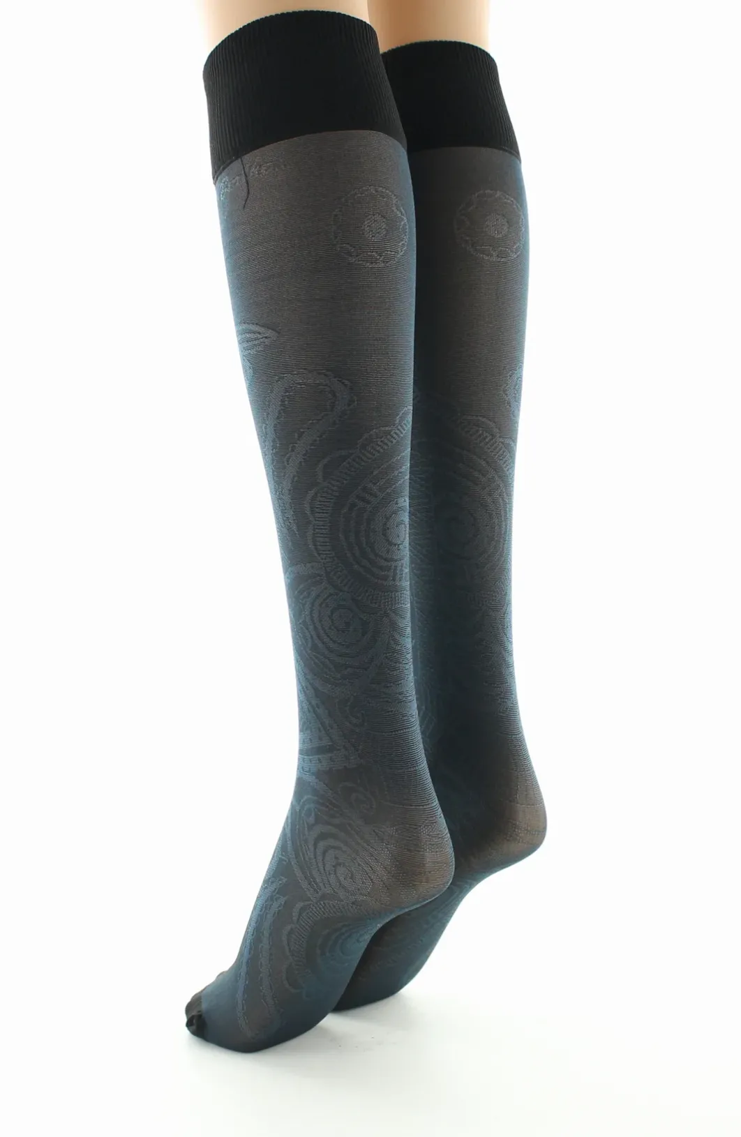 Fashion Berthe Aux Grands Pieds Mi-bas 30D femme maille irisée pétrole