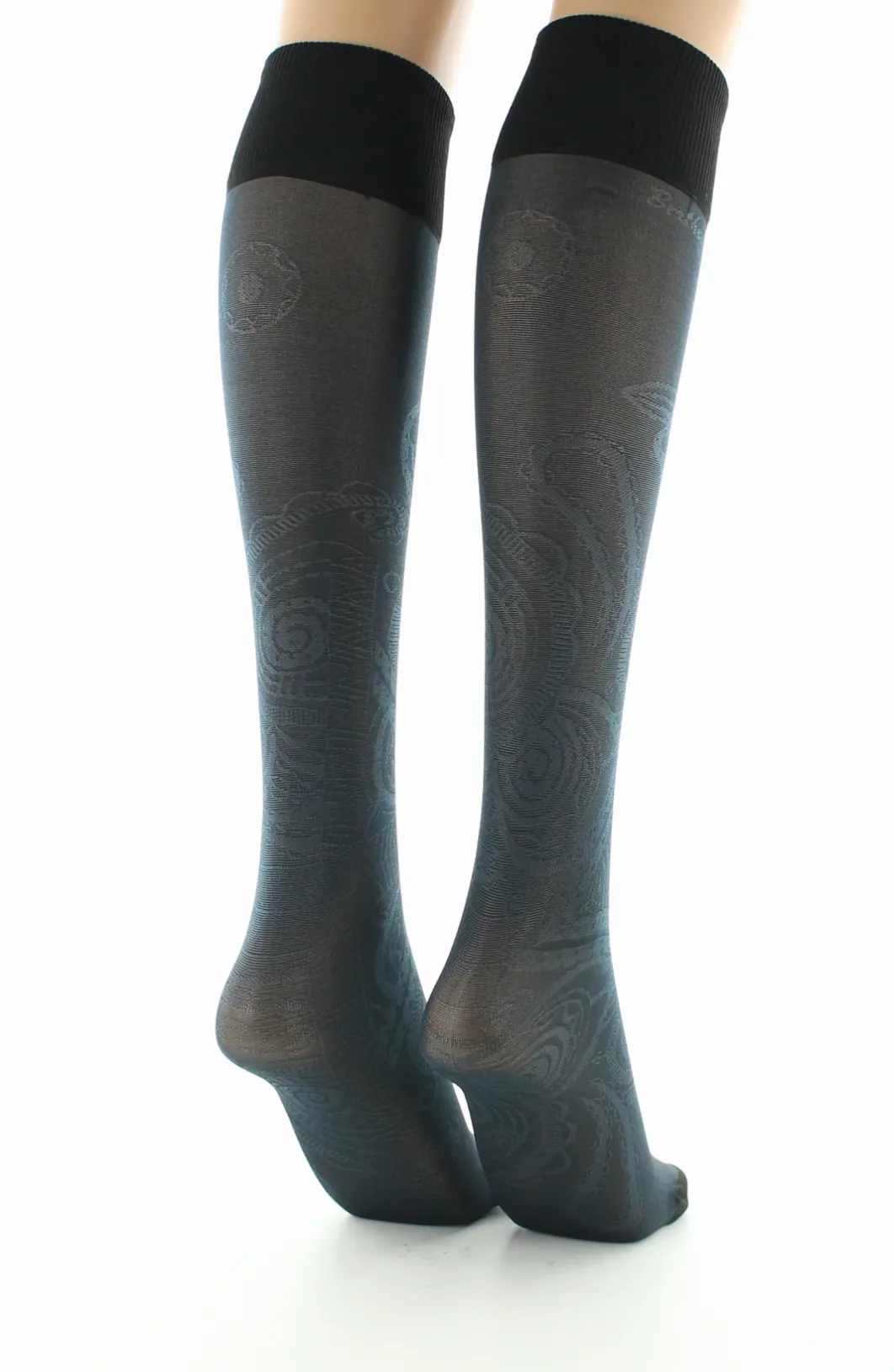 Fashion Berthe Aux Grands Pieds Mi-bas 30D femme maille irisée pétrole