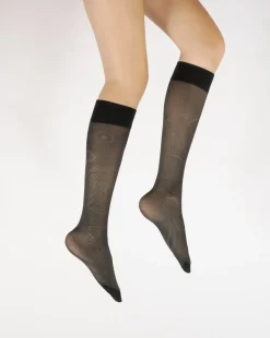 Fashion Berthe Aux Grands Pieds Mi-bas 30D femme maille irisée kaki
